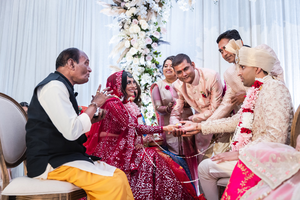 Hindu Bride and Groom Holding Hand Panigrahna