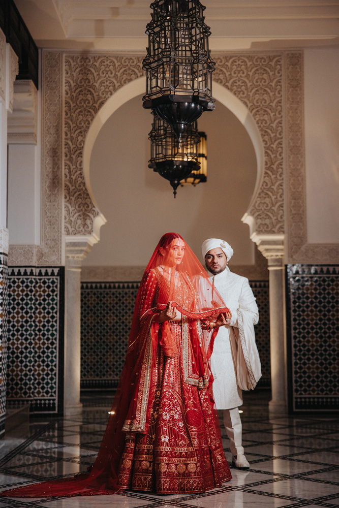 Grand Canal, The Oberoi, Marrakech Morocco Indian Wedding-Ptaufiq Photography-First Look 1