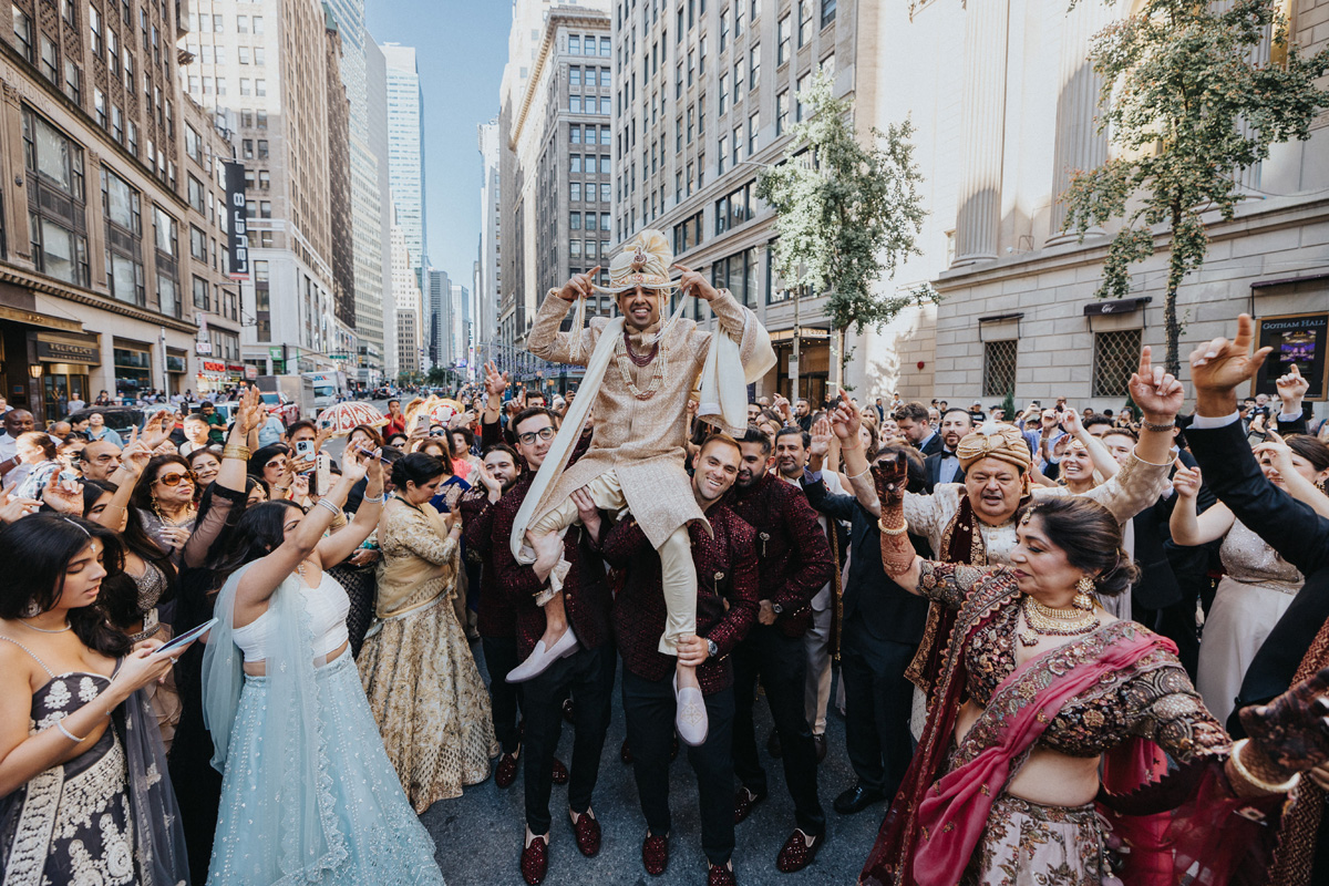 ptaufiq-indian-wedding-gotham hall-new york-baraat 6