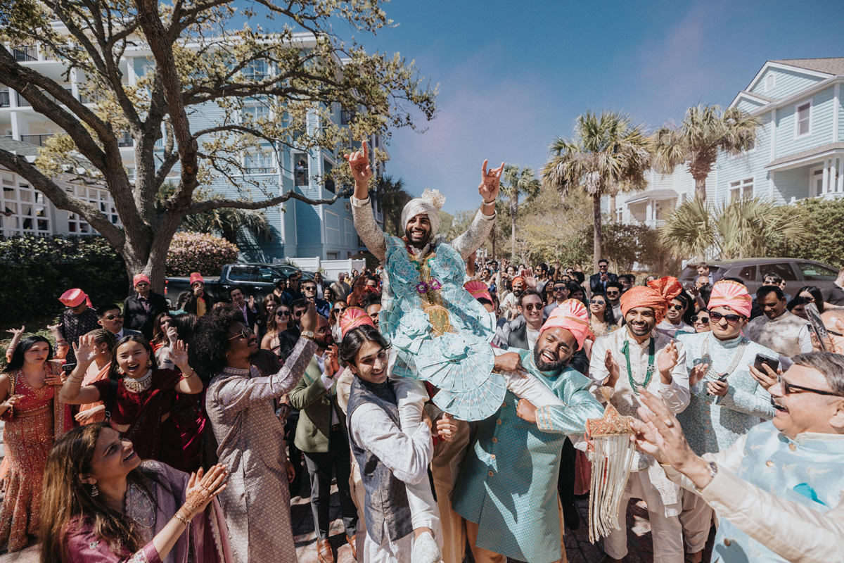 ptaufiq-indian-wedding-Isle of Palms- baraat 1