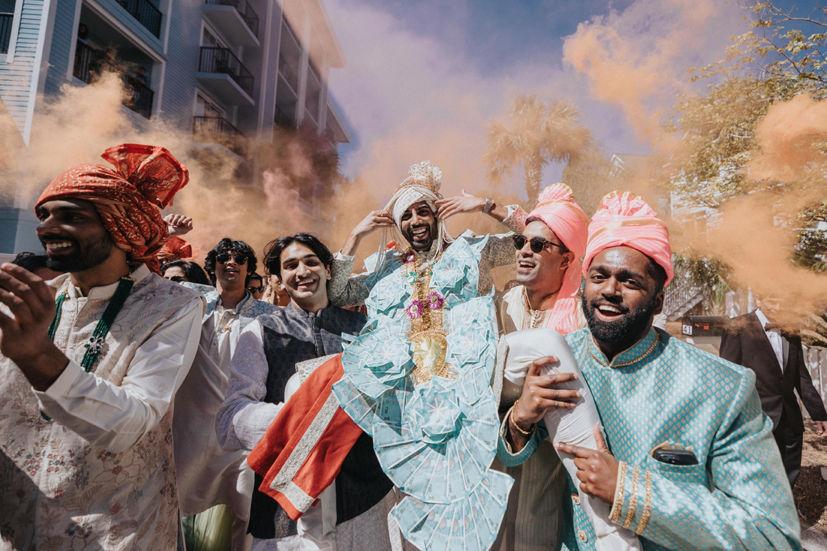 ptaufiq-indian-wedding-Isle of Palms- baraat 2