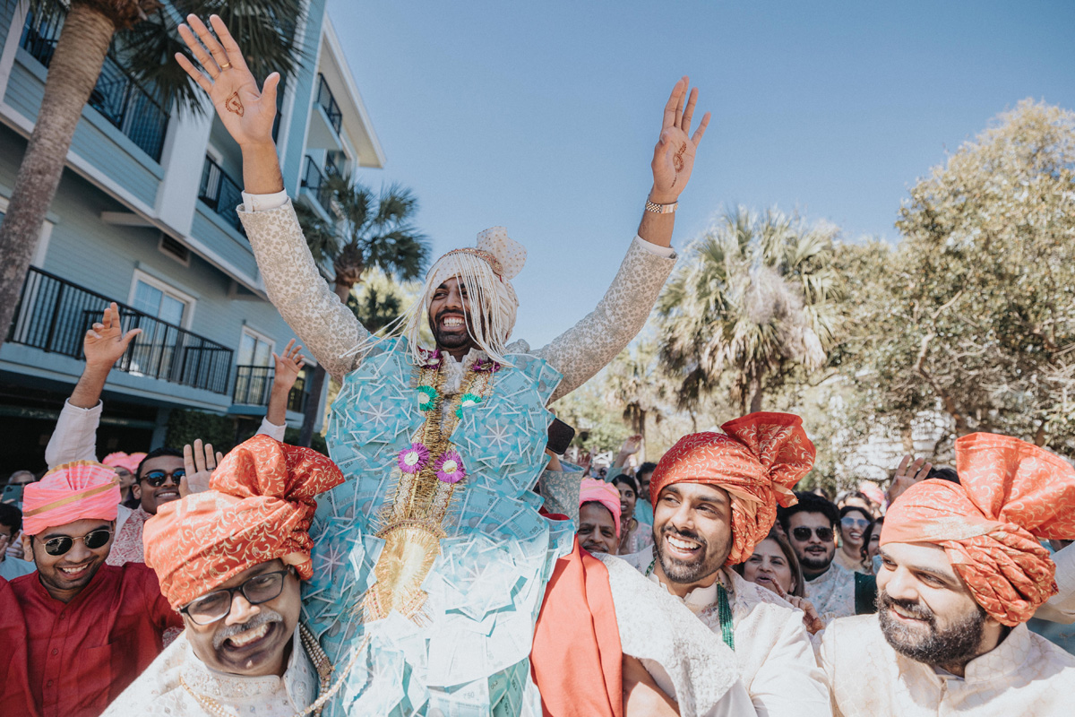 ptaufiq-indian-wedding-Isle of Palms- baraat 3