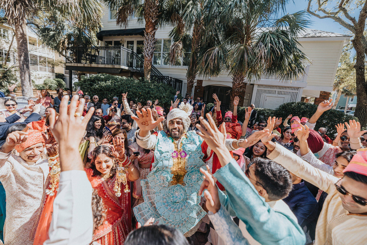 ptaufiq-indian-wedding-Isle of Palms- baraat 6