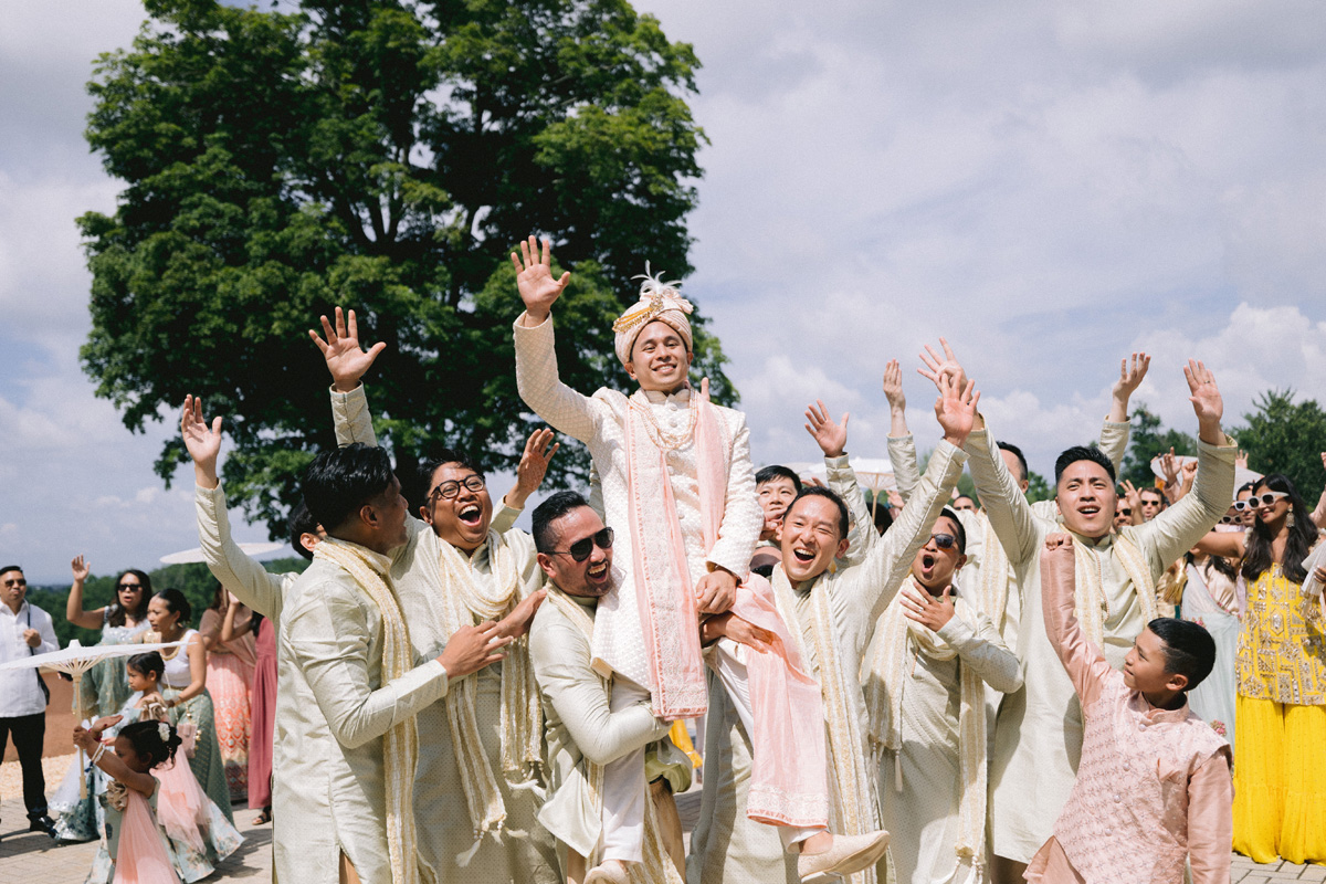 ptaufiq-indian-wedding-Glenmere Mansion-New York-Baraat 10