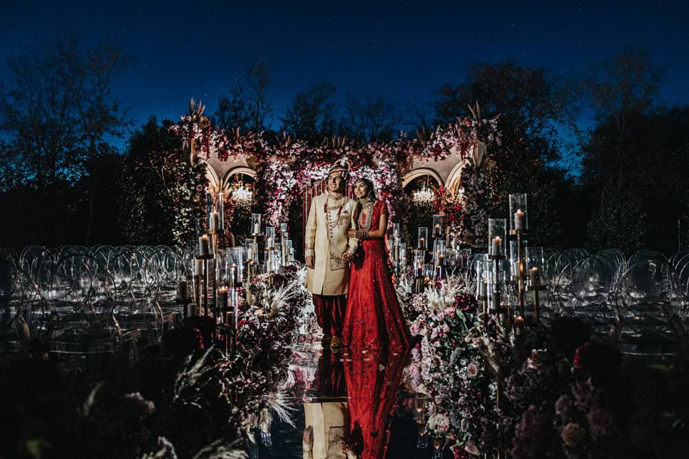 Indian Bride and Groom Portrait Photos Night 4